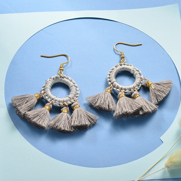 Handmade tassel earrings - Picture 2 of 8